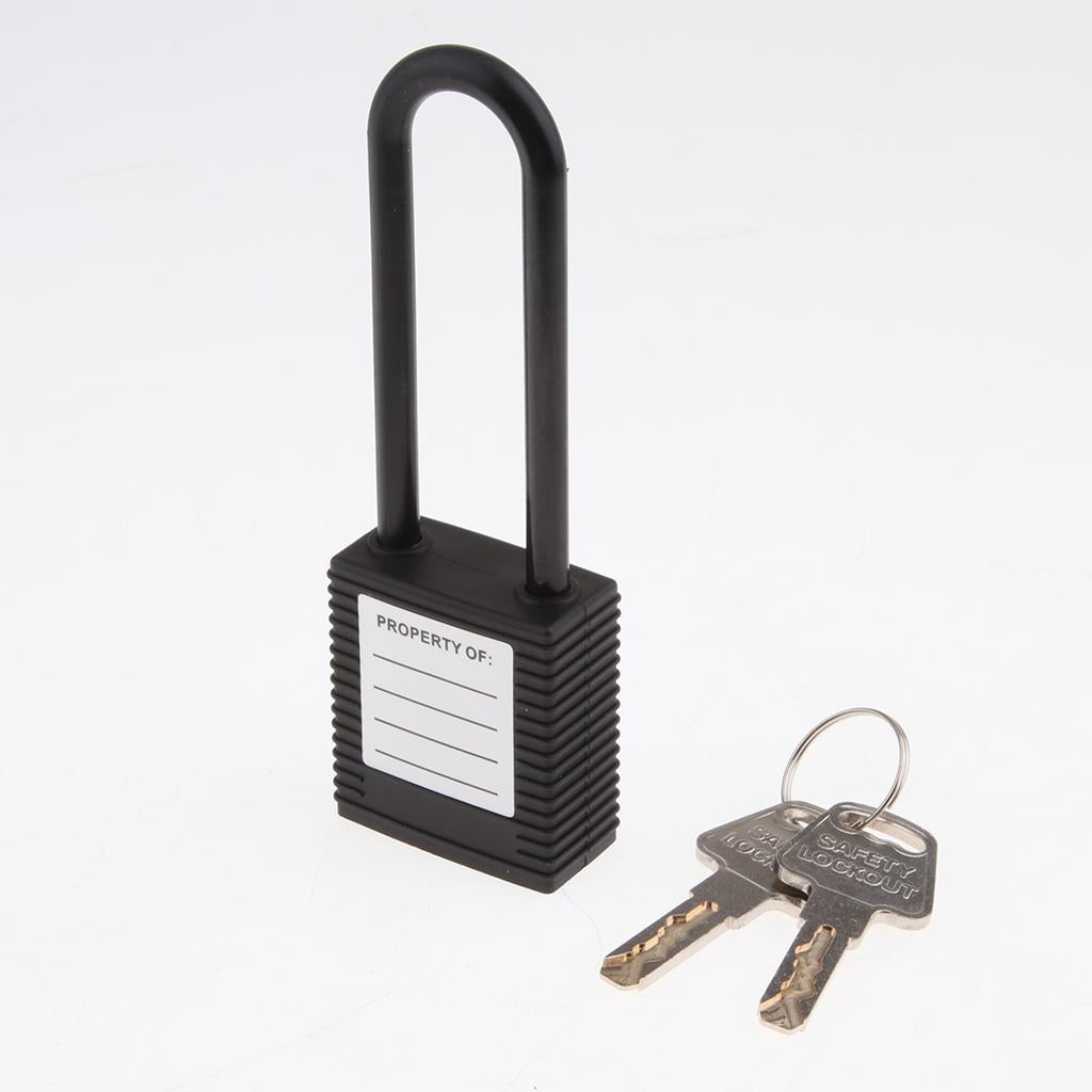 Safety Lockout Padlock Keyed Different Outdoor Security 76mm Nylon Black