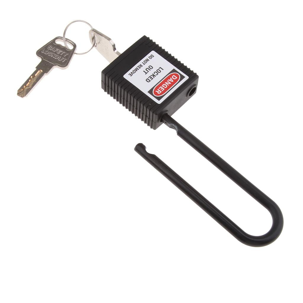 Safety Lockout Padlock Keyed Different Outdoor Security 76mm Nylon Black