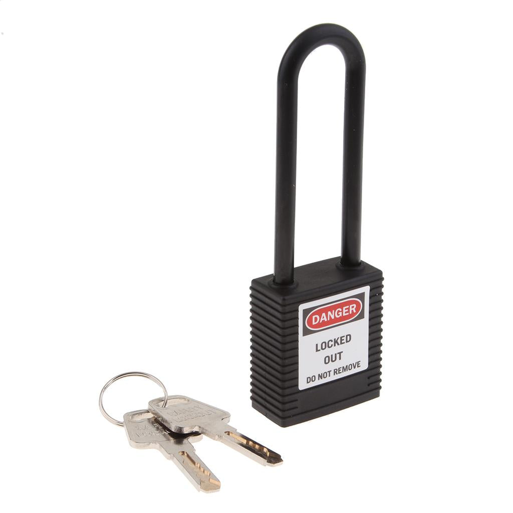 Safety Lockout Padlock Keyed Different Outdoor Security 76mm Nylon Black