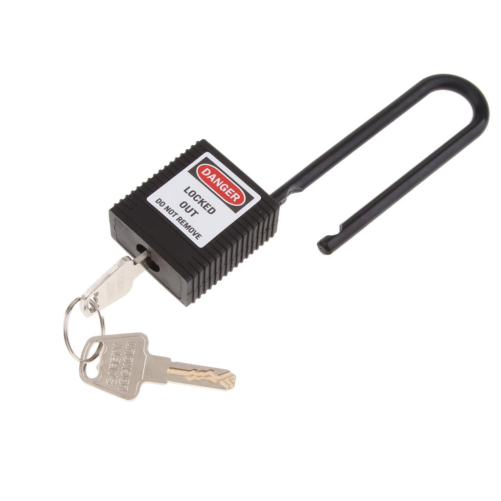 Safety Lockout Padlock Keyed Different Outdoor Security 76mm Nylon Black