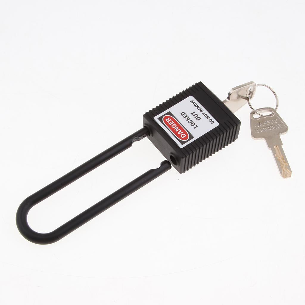 Safety Lockout Padlock Keyed Different Outdoor Security 76mm Nylon Black