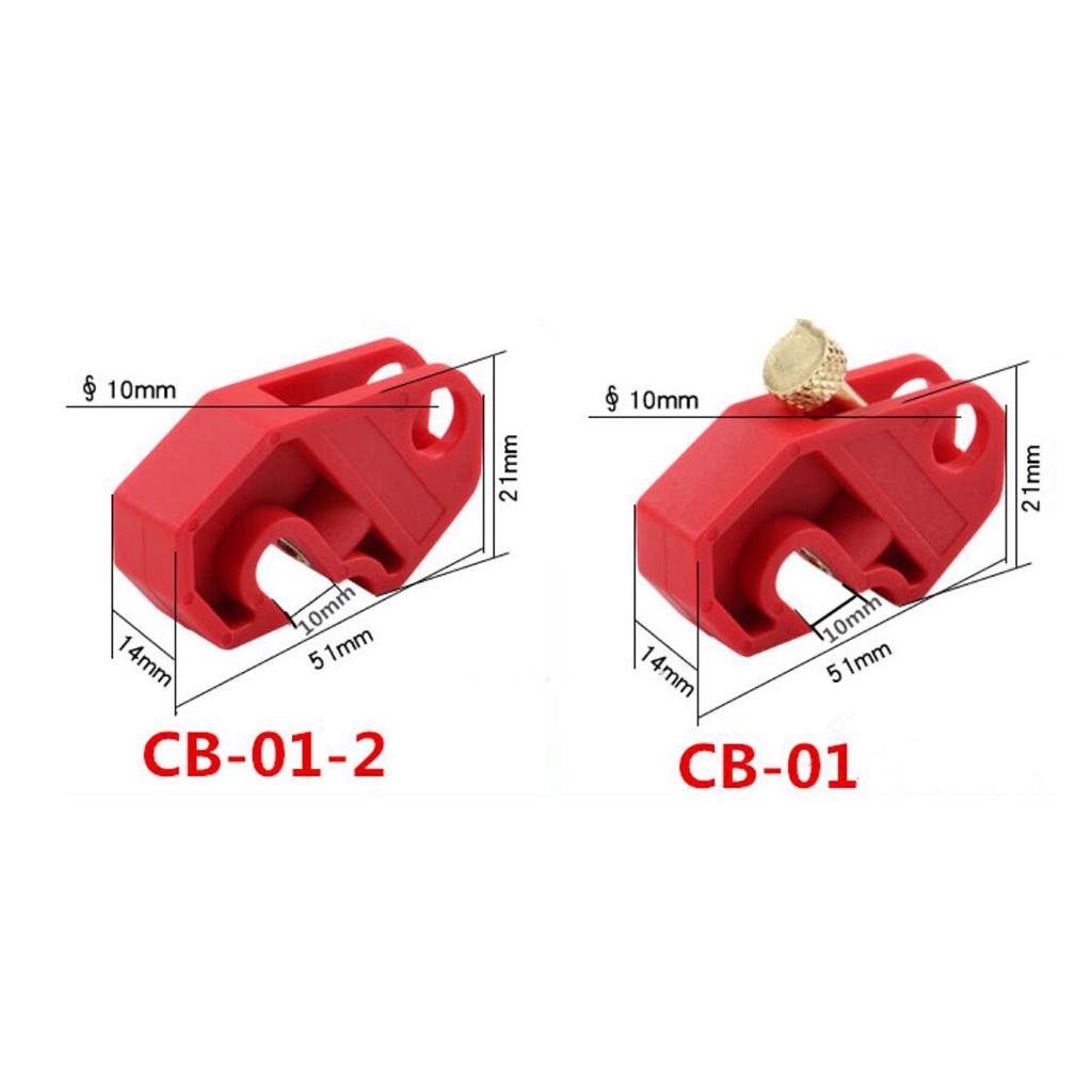 Universal 10mm Circuit Breaker Lockout Red with Twisted Screw