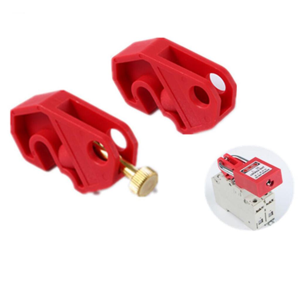 Universal 10mm Circuit Breaker Lockout Red with Twisted Screw