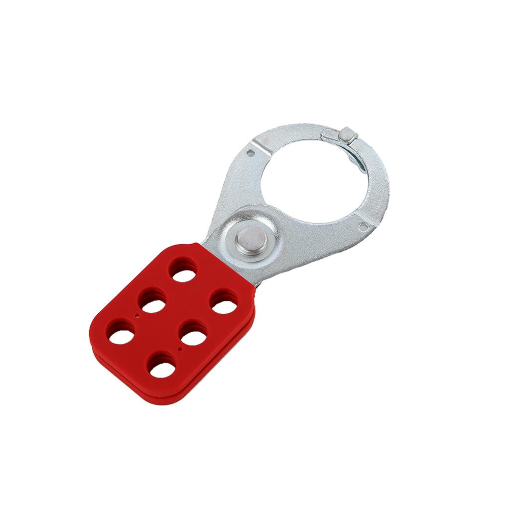 Lockout Tagout Hasp w/ PE Coated Handle, Holds up to 6 Padlocks 1 Inch Jaw