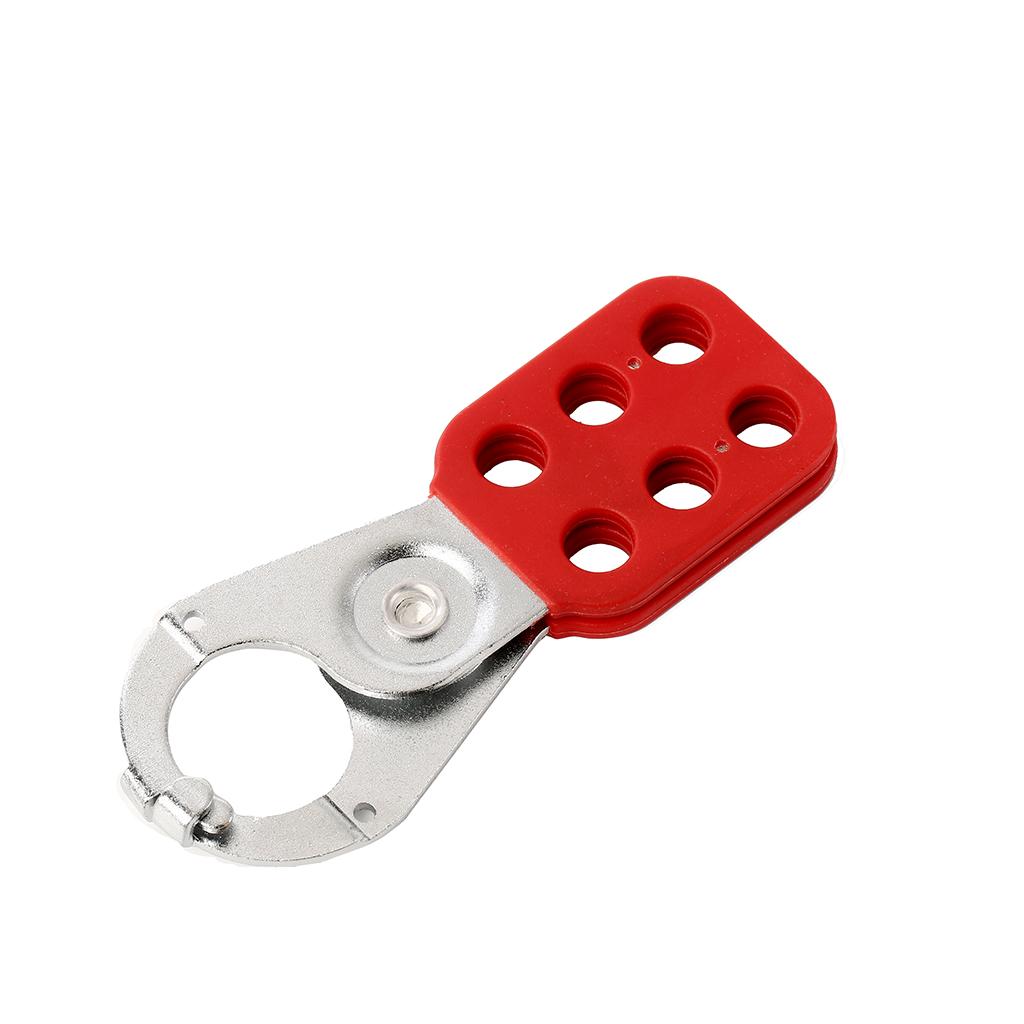 Lockout Tagout Hasp w/ PE Coated Handle, Holds up to 6 Padlocks 1 Inch Jaw