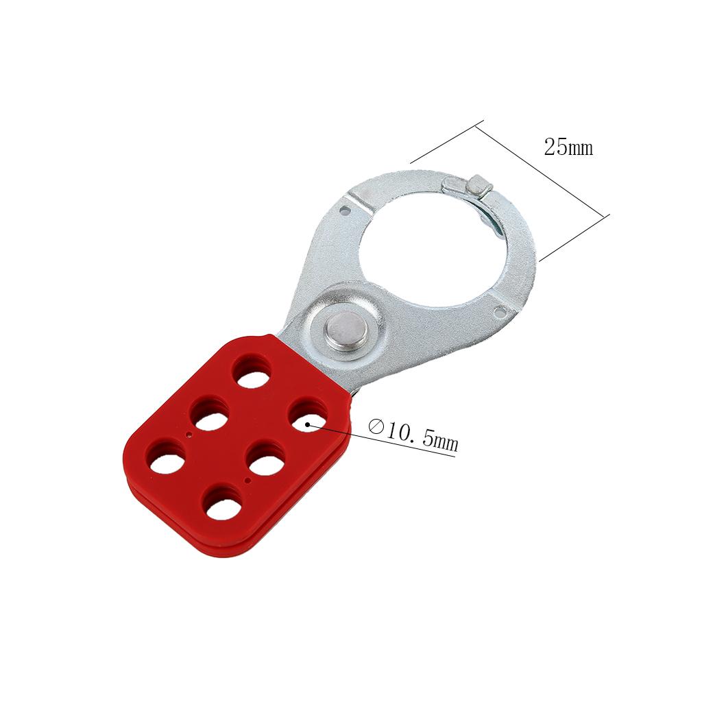 Lockout Tagout Hasp w/ PE Coated Handle, Holds up to 6 Padlocks 1 Inch Jaw