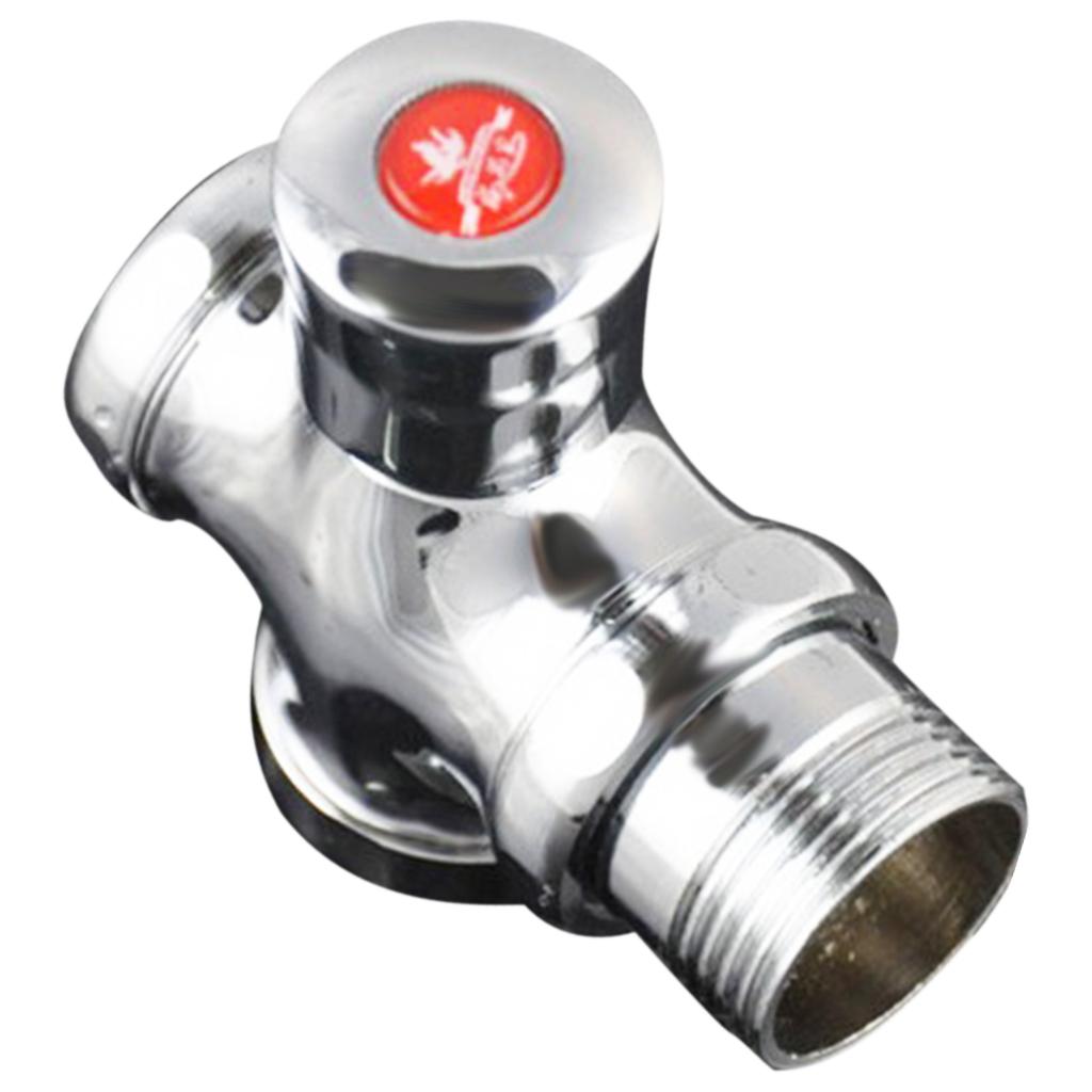 Toilet Push Flush Valve Surface Mounted Flusher Alloy 0.75 Inch