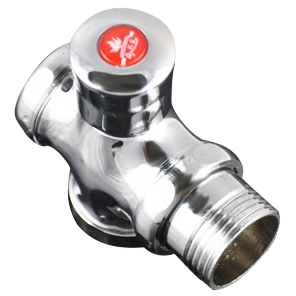 Toilet Push Flush Valve Surface Mounted Flusher Alloy 0.75 Inch