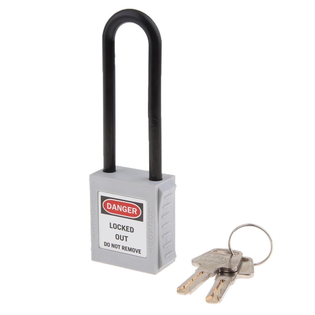 Safety Security Lockout Padlock Keyed Different, 3 Inch Shackle Grey