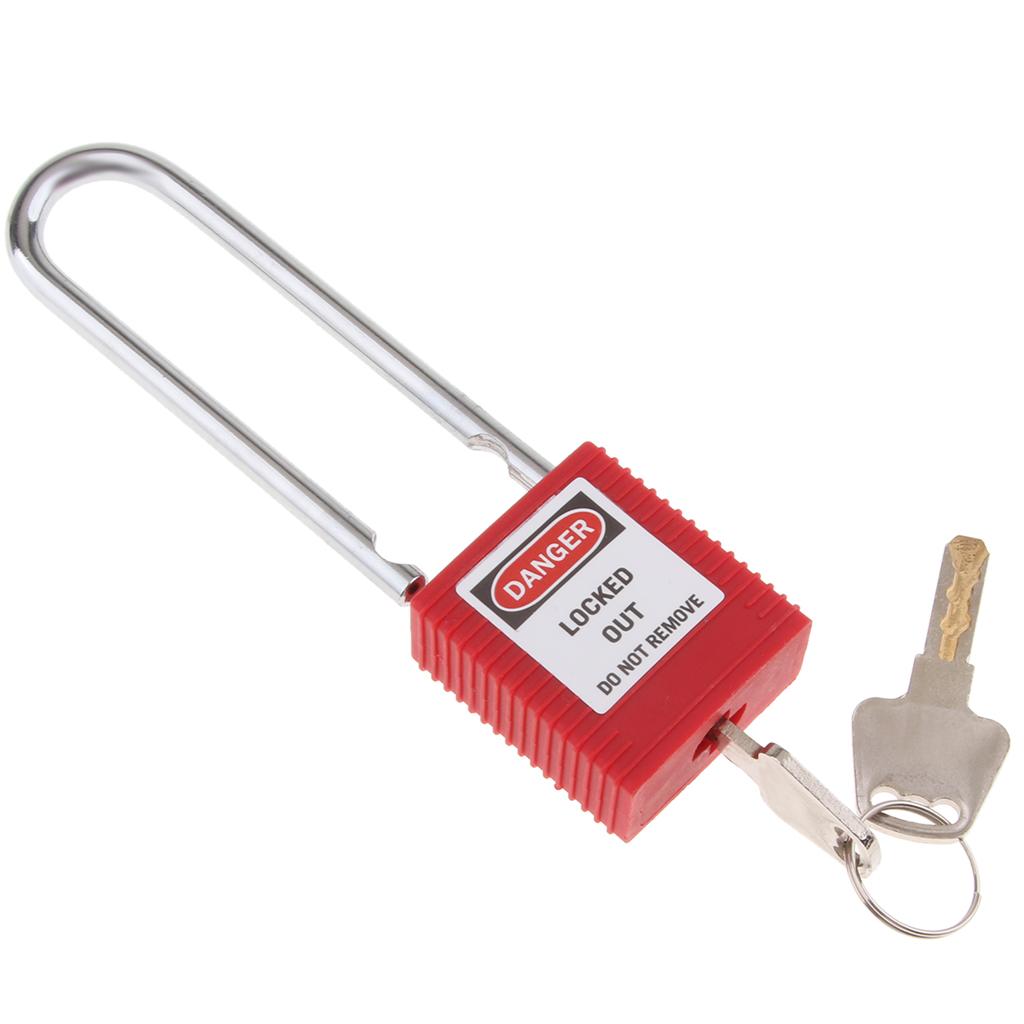 Safety Lockout Padlock Security Keyed Different 76mm Metal Outdoor Red