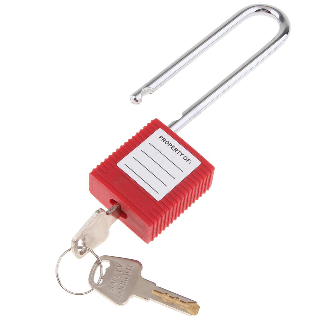 Safety Lockout Padlock Security Keyed Different 76mm Metal Outdoor Red