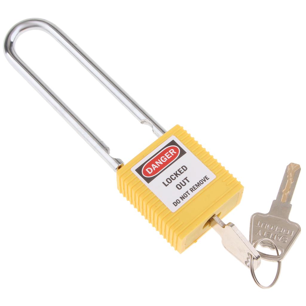 Safety Lockout Padlock Security Keyed Different 76mm Metal Outdoor Yellow