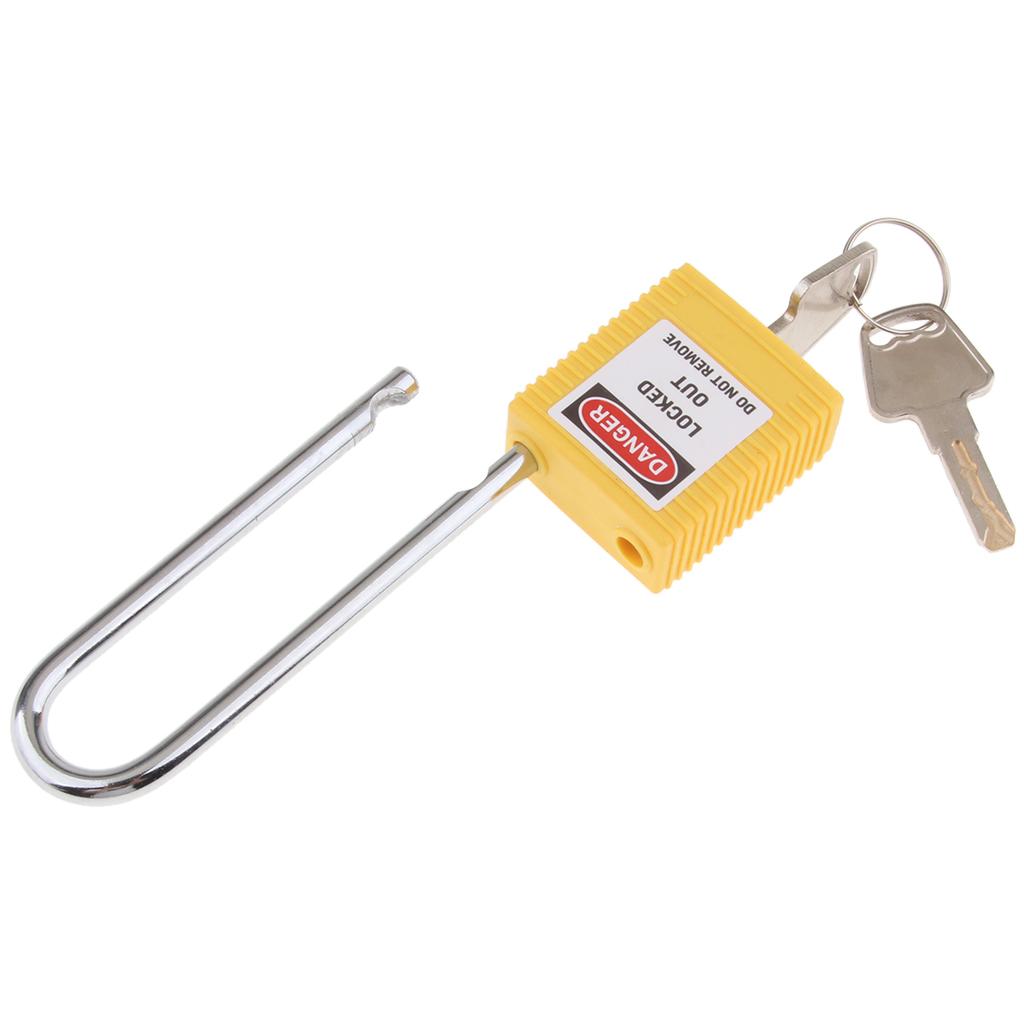 Safety Lockout Padlock Security Keyed Different 76mm Metal Outdoor Yellow