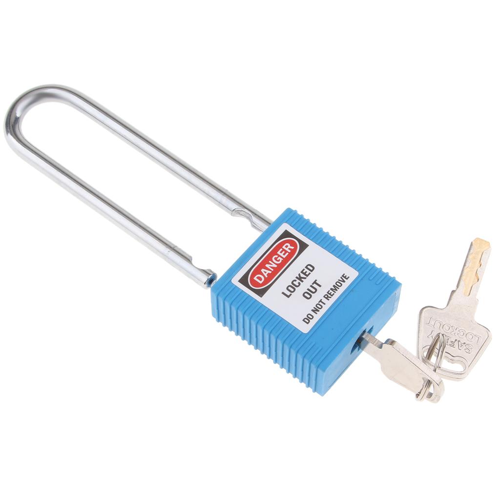 Safety Lockout Padlock Security Keyed Different 76mm Metal Outdoor Blue