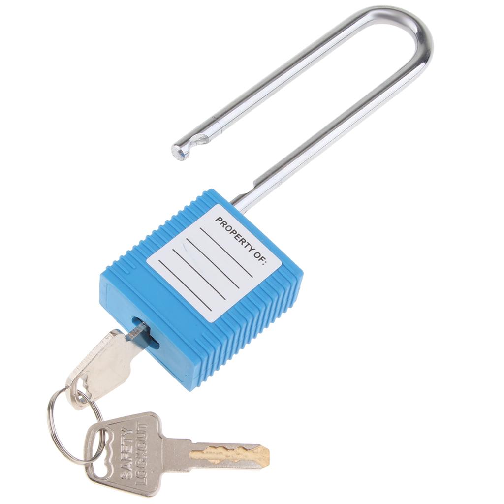 Safety Lockout Padlock Security Keyed Different 76mm Metal Outdoor Blue