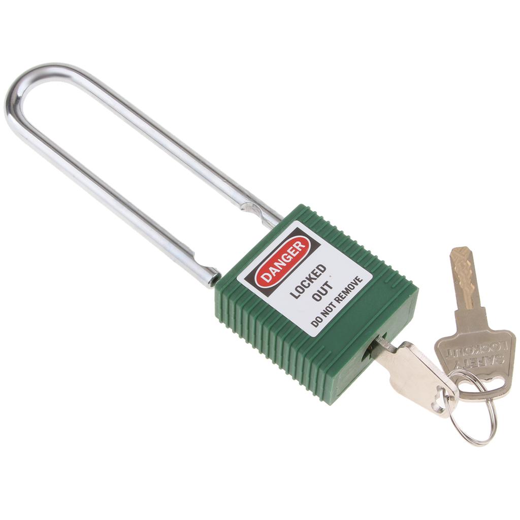 Safety Lockout Padlock Security Keyed Different 76mm Metal Outdoor Green