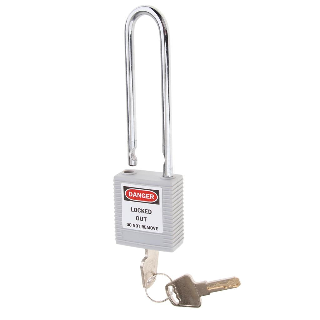 Safety Lockout Padlock Security Keyed Different 76mm Metal Outdoor Gray