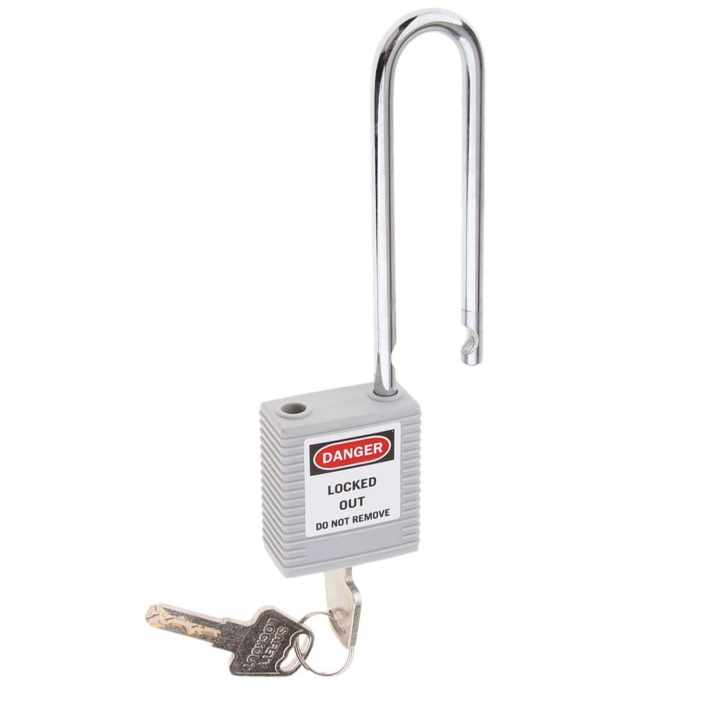 Safety Lockout Padlock Security Keyed Different 76mm Metal Outdoor Gray