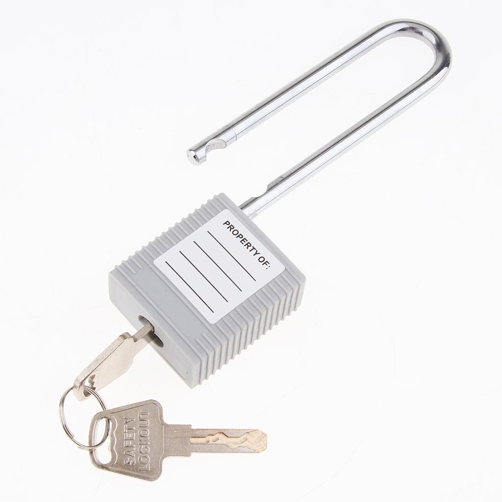 Safety Lockout Padlock Security Keyed Different 76mm Metal Outdoor Gray