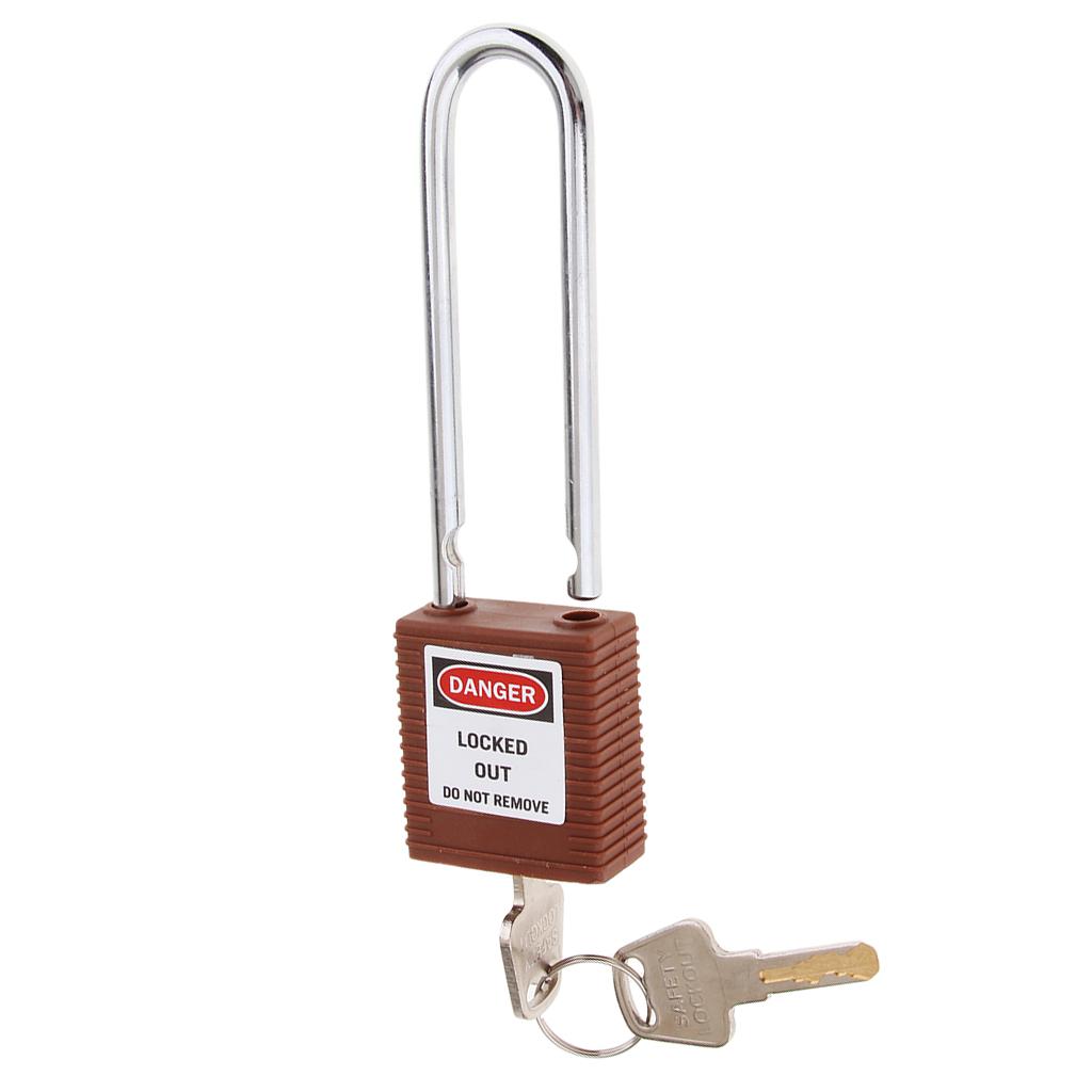 Safety Lockout Padlock Security Keyed Different 76mm Metal Outdoor Brown