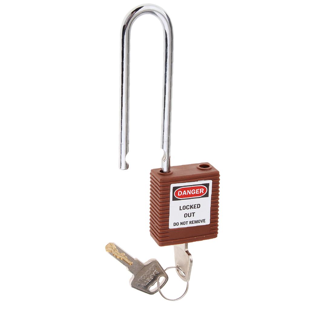 Safety Lockout Padlock Security Keyed Different 76mm Metal Outdoor Brown