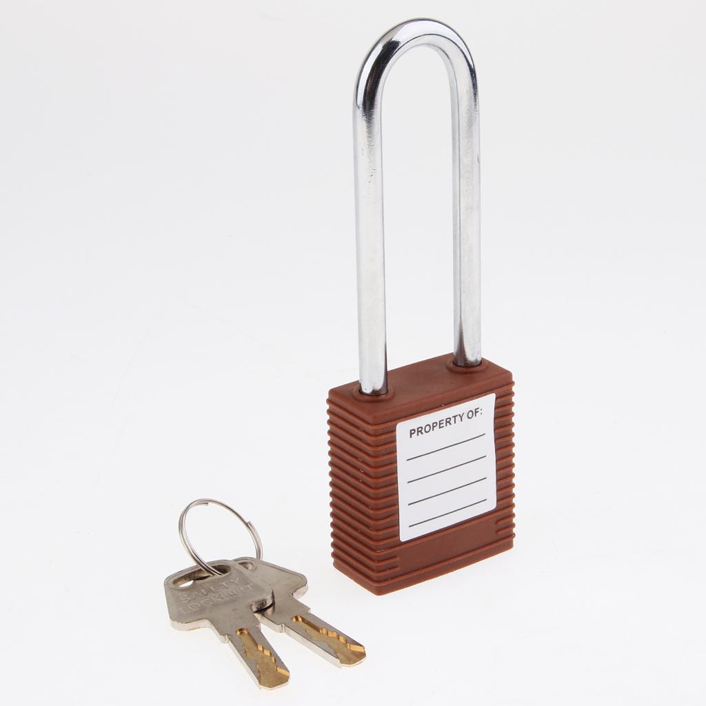 Safety Lockout Padlock Security Keyed Different 76mm Metal Outdoor Brown