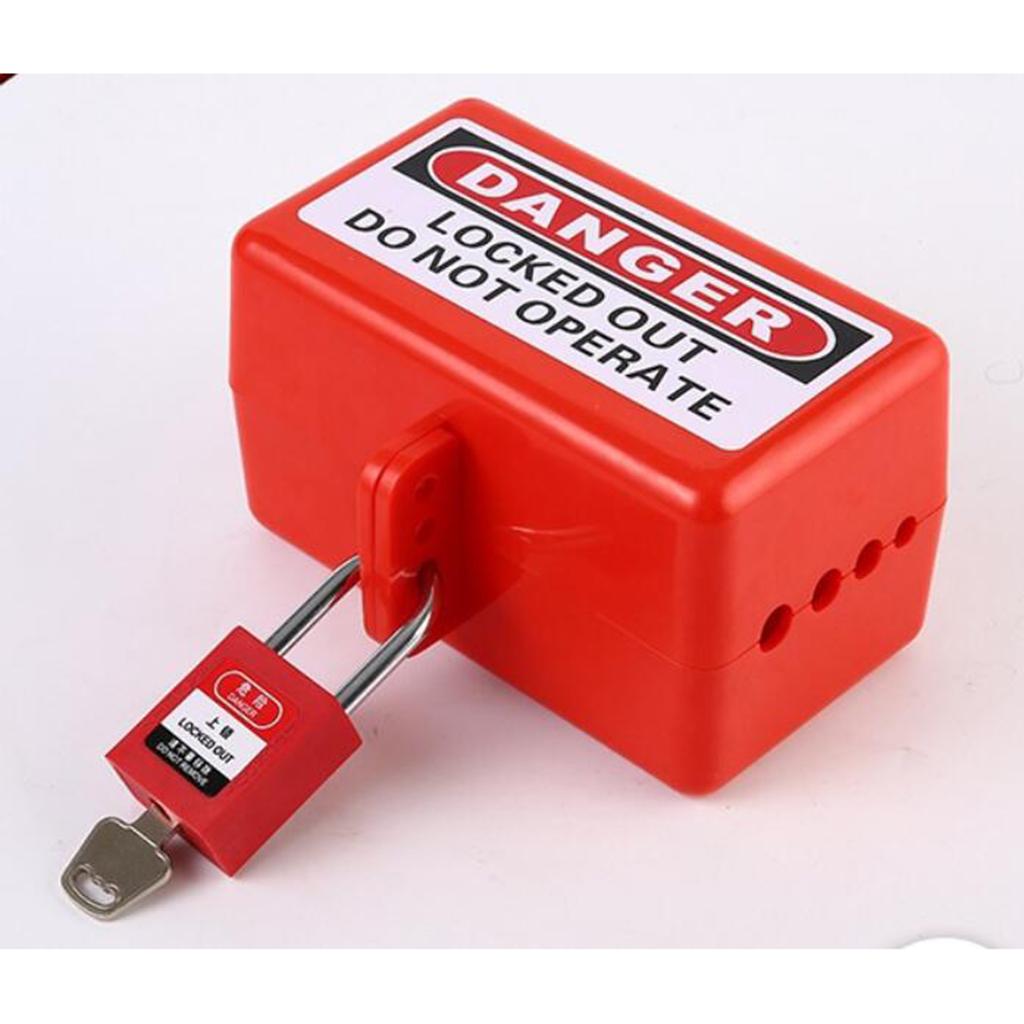 Safety Lockout Padlock Security Keyed Different 25mm Metal Outdoor Red