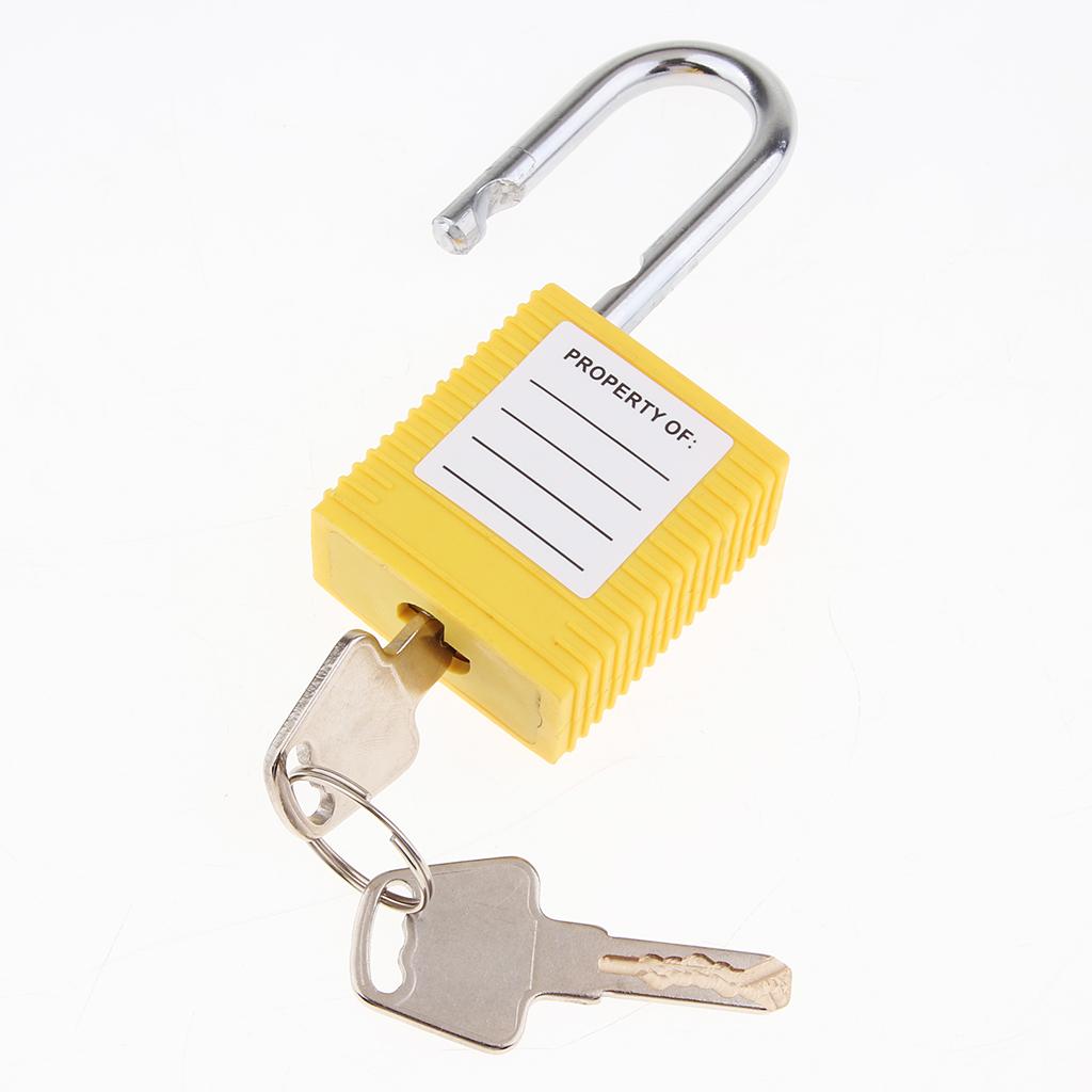 Safety Lockout Padlock Security Keyed Different 25mm Metal Outdoor Yellow