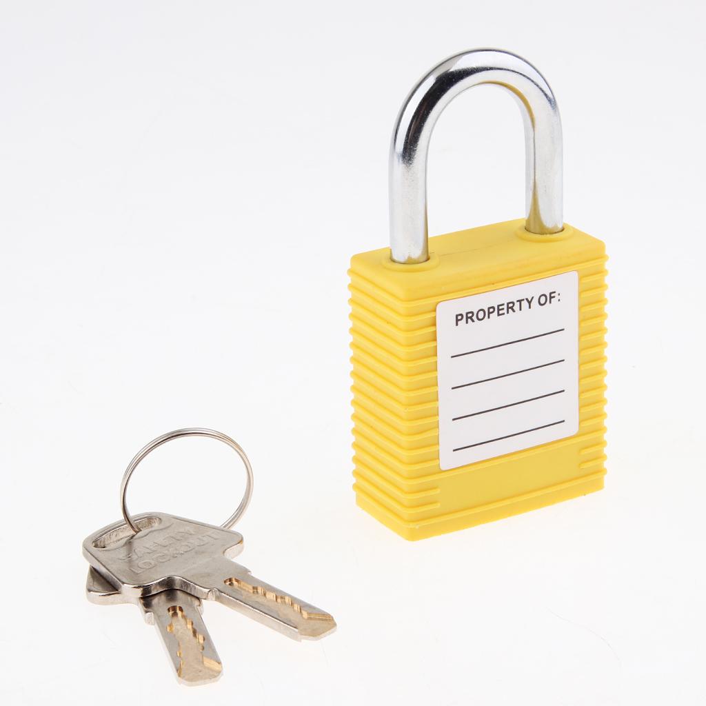 Safety Lockout Padlock Security Keyed Different 25mm Metal Outdoor Yellow