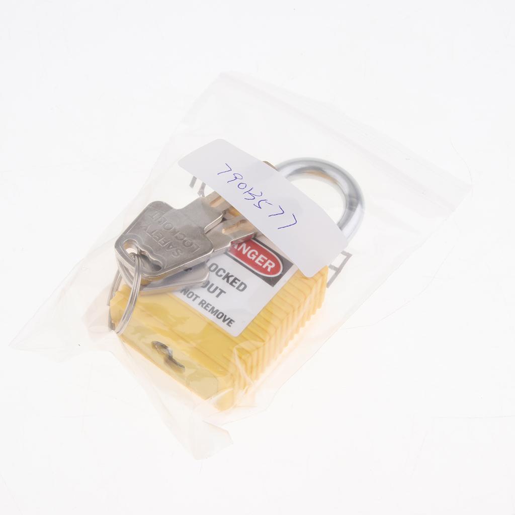 Safety Lockout Padlock Security Keyed Different 25mm Metal Outdoor Yellow