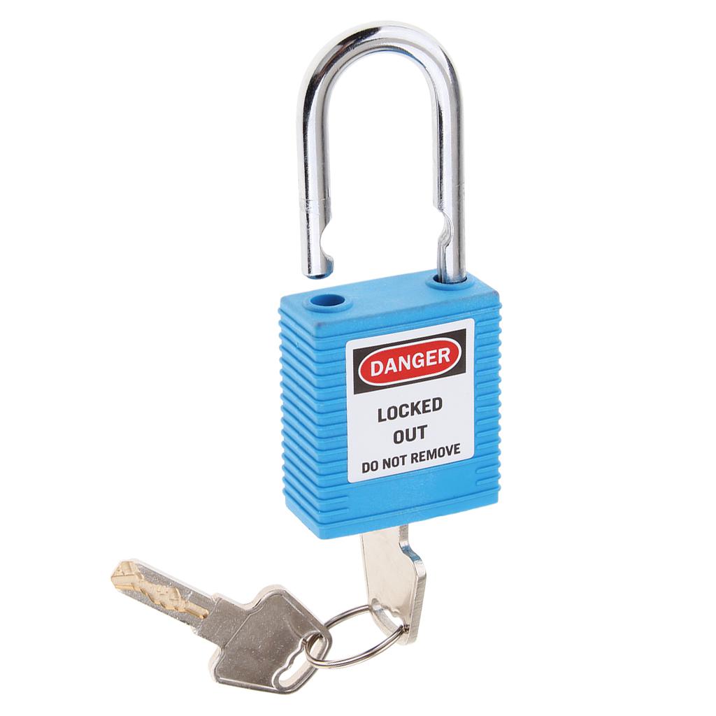 Safety Lockout Padlock Security Keyed Different 25mm Metal Outdoor Blue