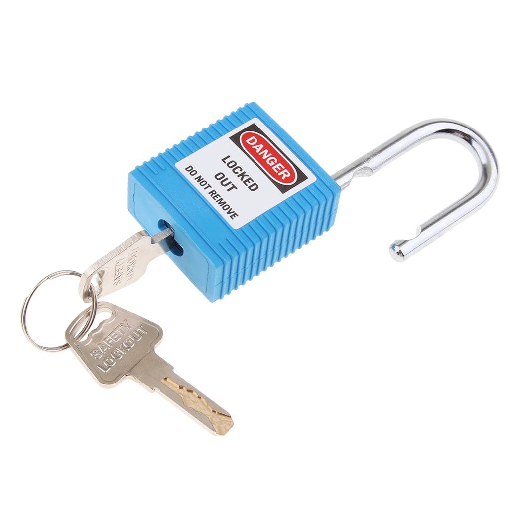 Safety Lockout Padlock Security Keyed Different 25mm Metal Outdoor Blue