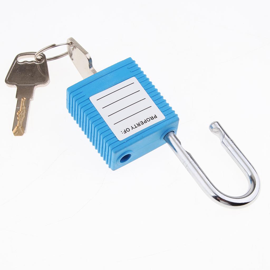 Safety Lockout Padlock Security Keyed Different 25mm Metal Outdoor Blue