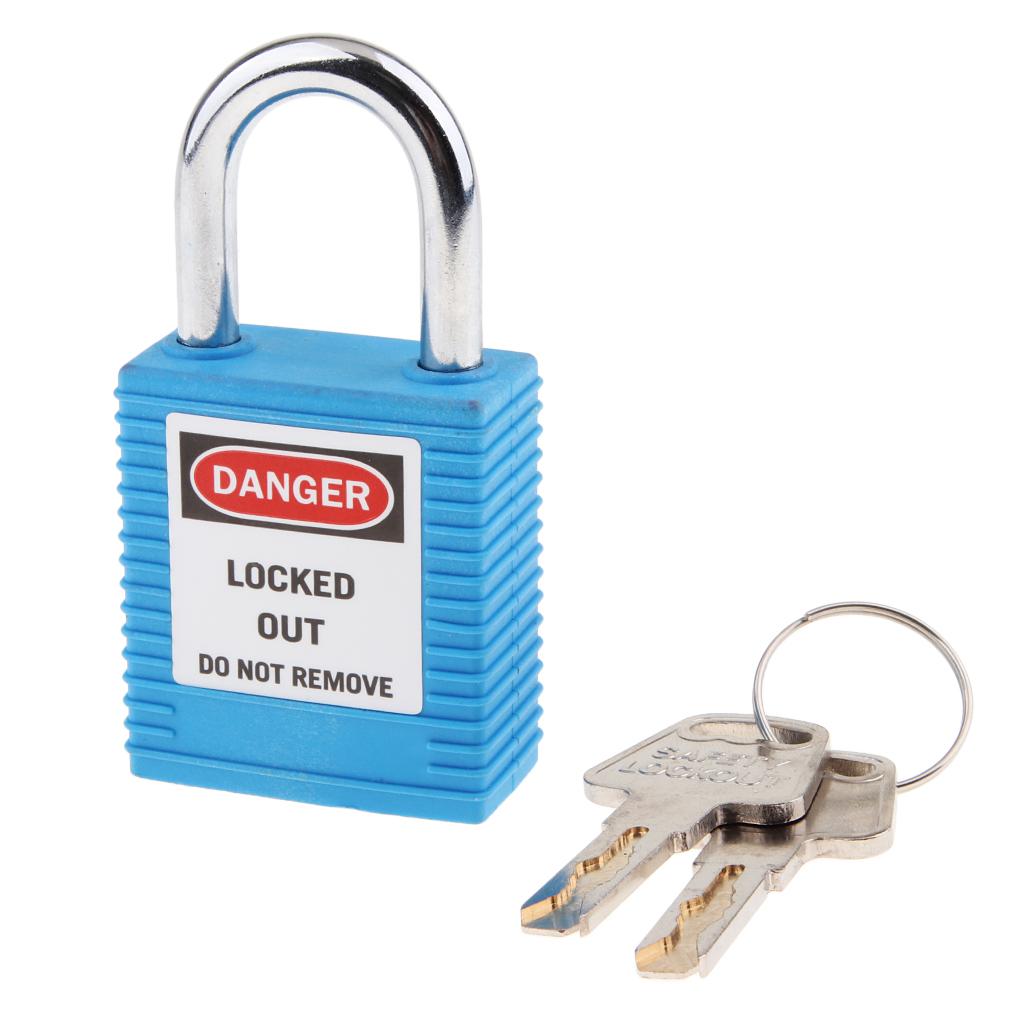 Safety Lockout Padlock Security Keyed Different 25mm Metal Outdoor Blue