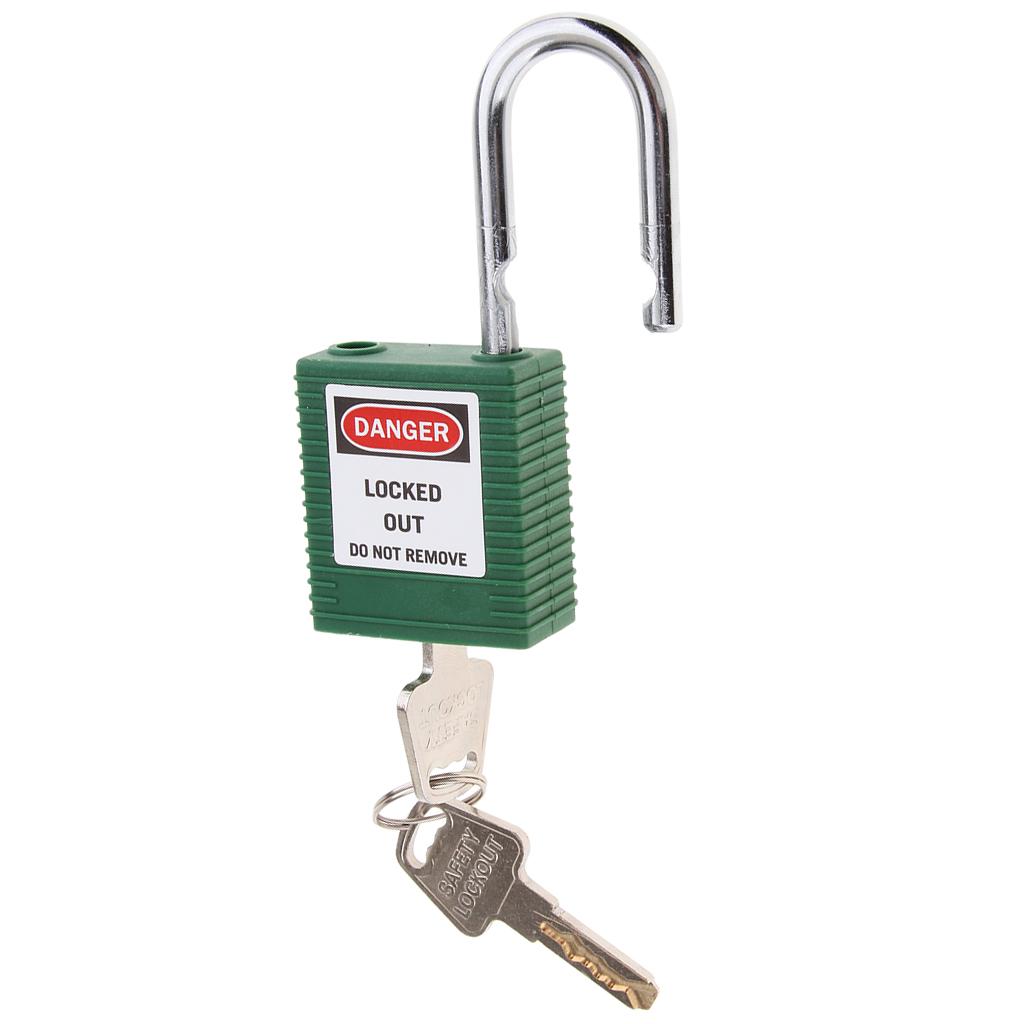 Safety Lockout Padlock Security Keyed Different 25mm Metal Outdoor Green