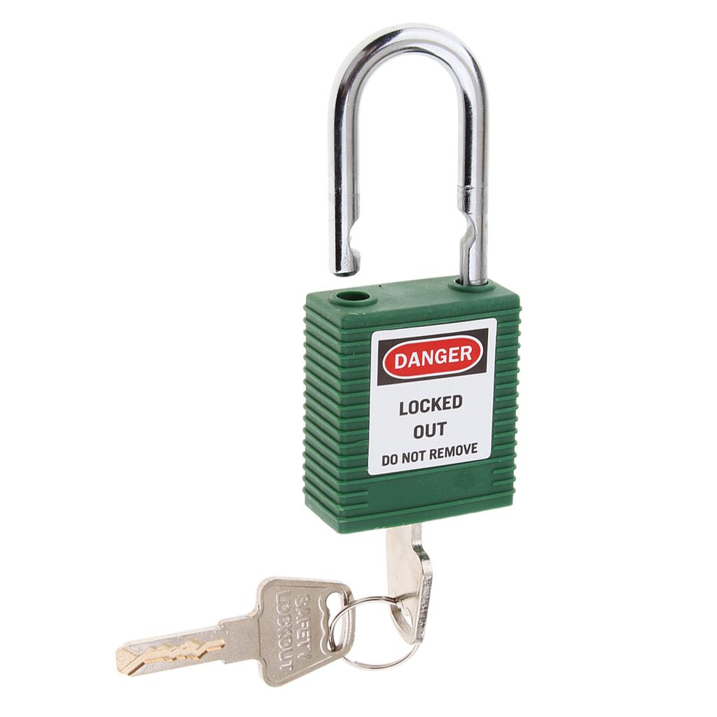 Safety Lockout Padlock Security Keyed Different 25mm Metal Outdoor Green