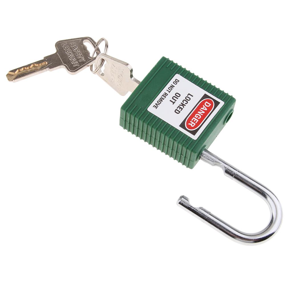 Safety Lockout Padlock Security Keyed Different 25mm Metal Outdoor Green