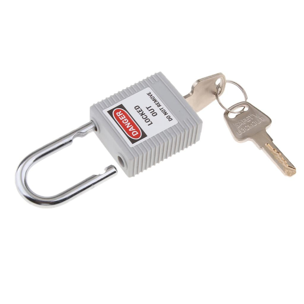 Safety Lockout Padlock Security Keyed Different 25mm Metal Outdoor Gray