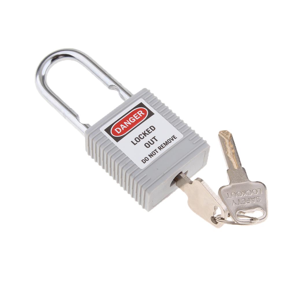 Safety Lockout Padlock Security Keyed Different 25mm Metal Outdoor Gray