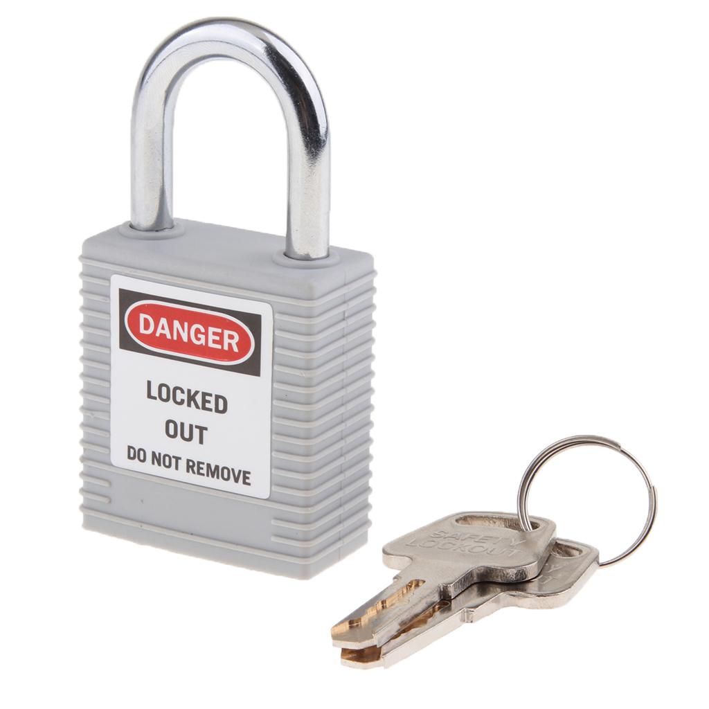 Safety Lockout Padlock Security Keyed Different 25mm Metal Outdoor Gray