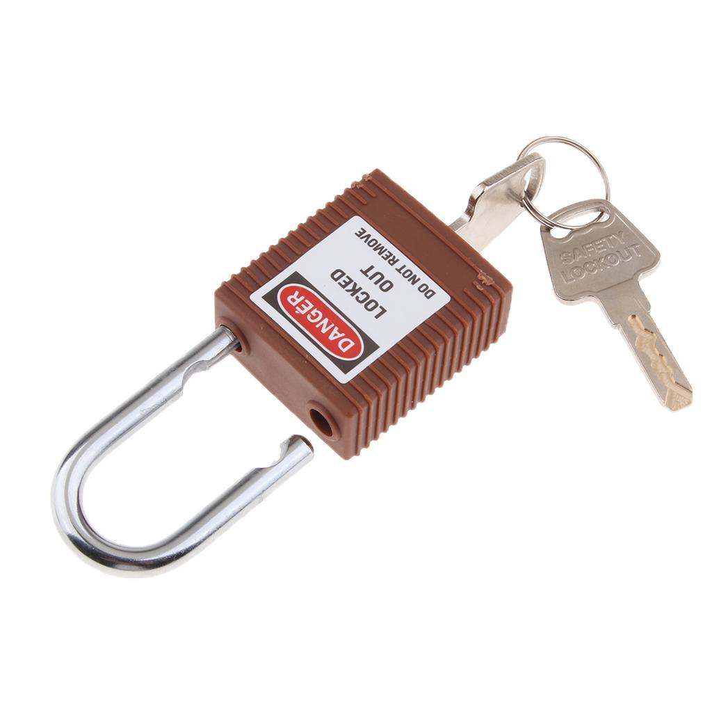 Safety Lockout Padlock Security Keyed Different 25mm Metal Outdoor Brown