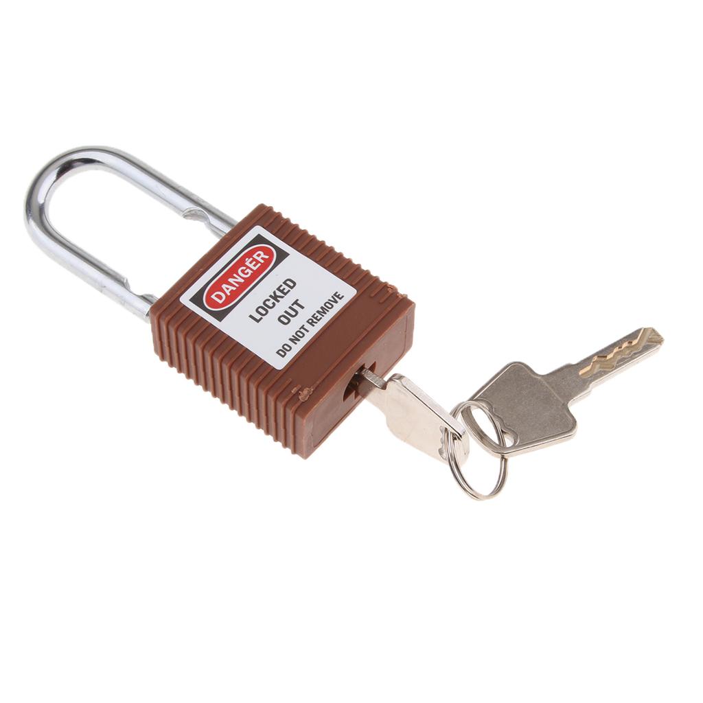 Safety Lockout Padlock Security Keyed Different 25mm Metal Outdoor Brown