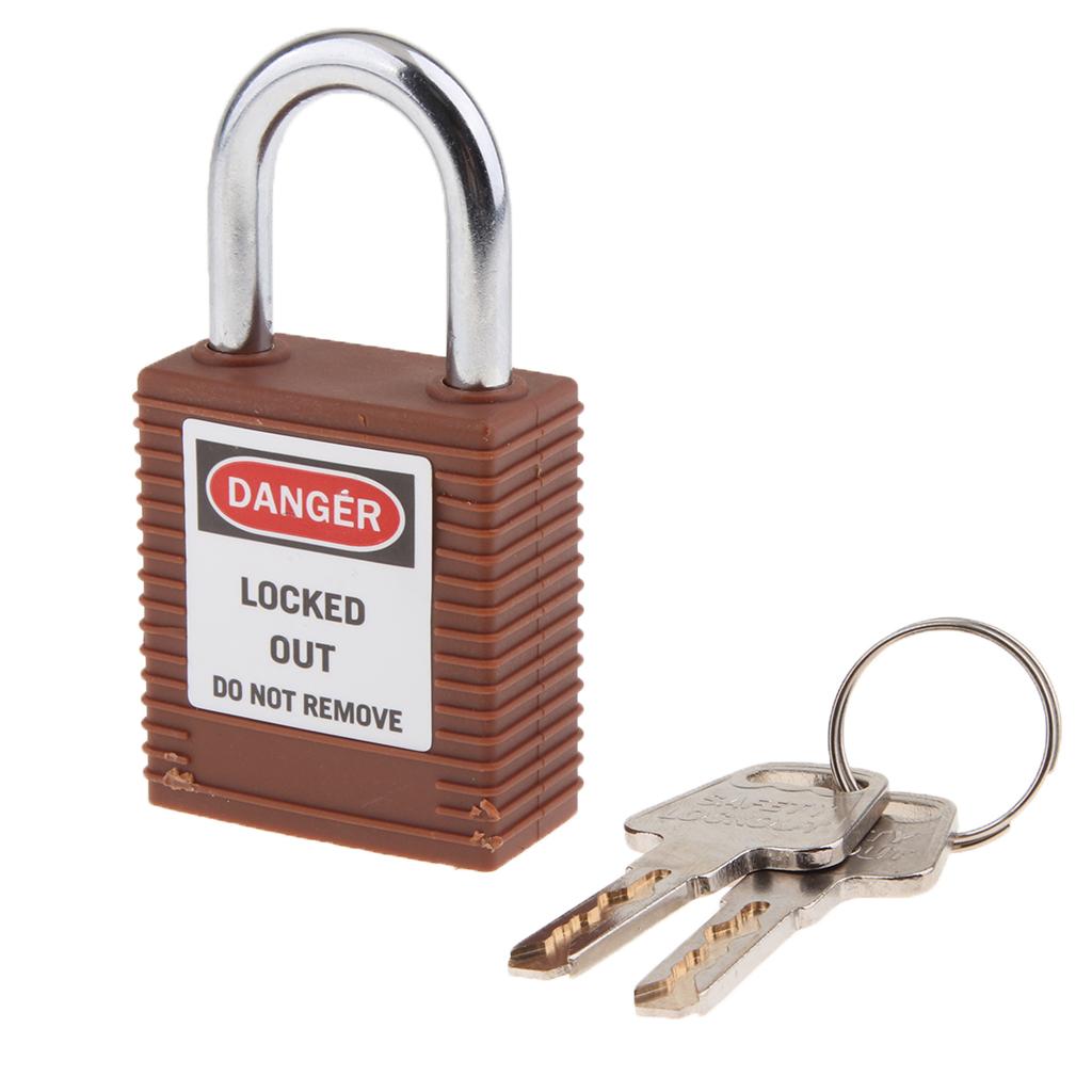 Safety Lockout Padlock Security Keyed Different 25mm Metal Outdoor Brown