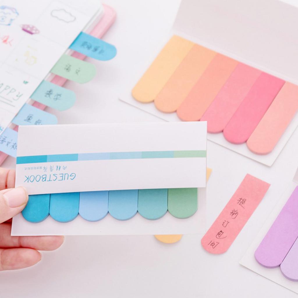 5 PCS Memo Pad Sticky Notes Stationery Office Label Index Tabs Blue Series