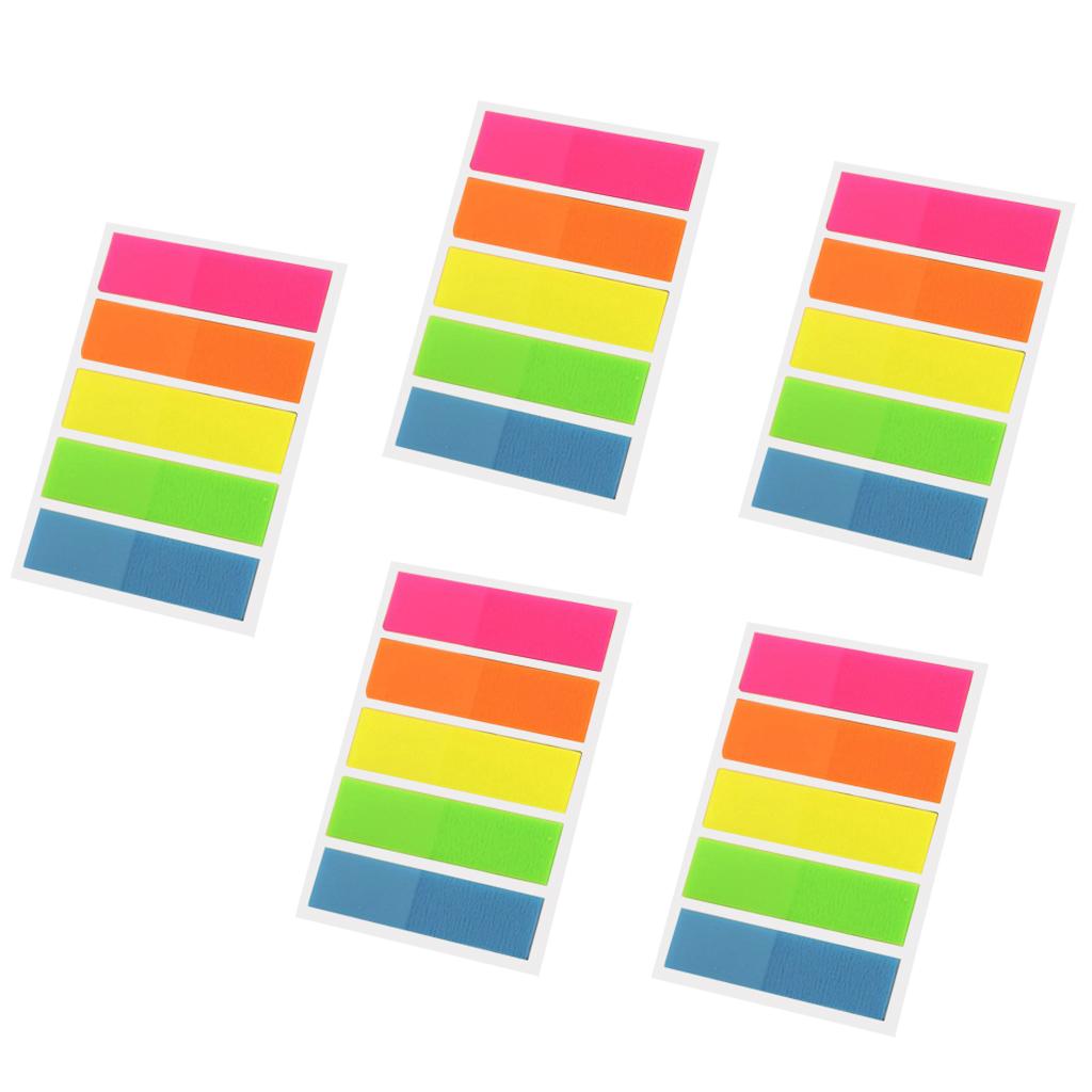 Fluorescent Index Tabs Colorful Adhesive Memo Sticky Note Label Full Color