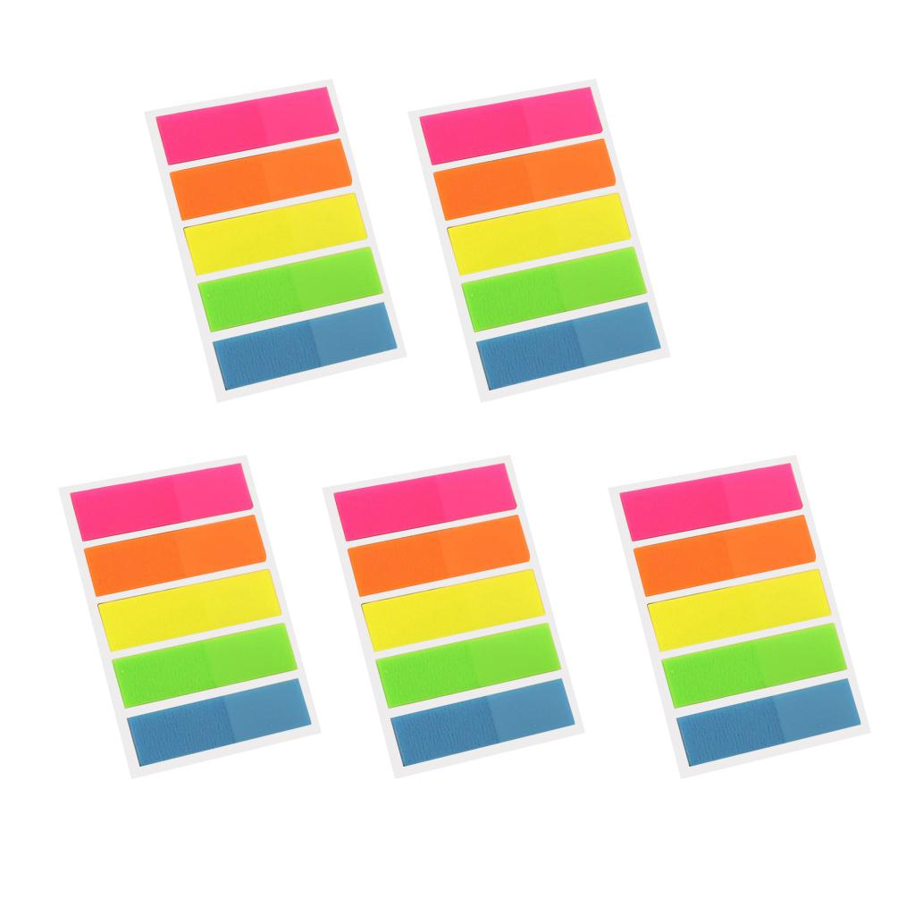 Fluorescent Index Tabs Colorful Adhesive Memo Sticky Note Label Full Color