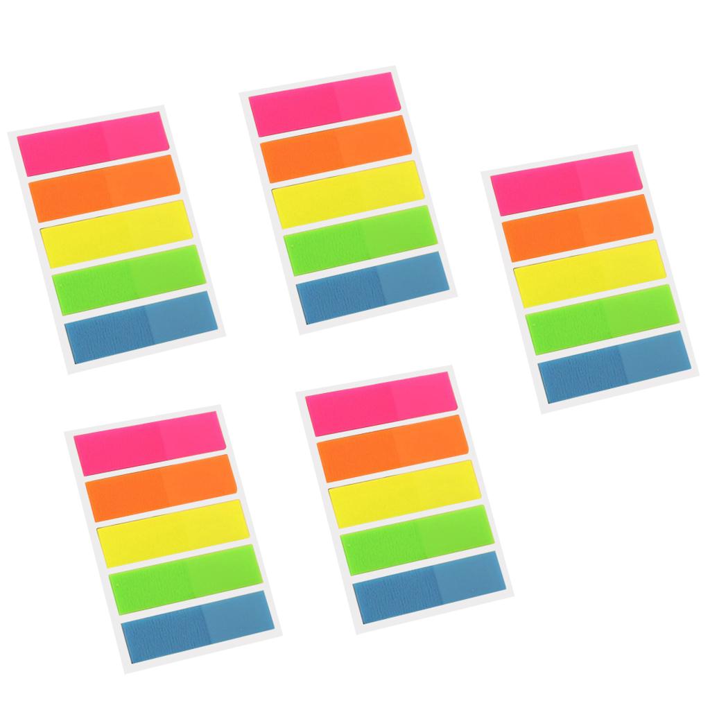 Fluorescent Index Tabs Colorful Adhesive Memo Sticky Note Label Full Color
