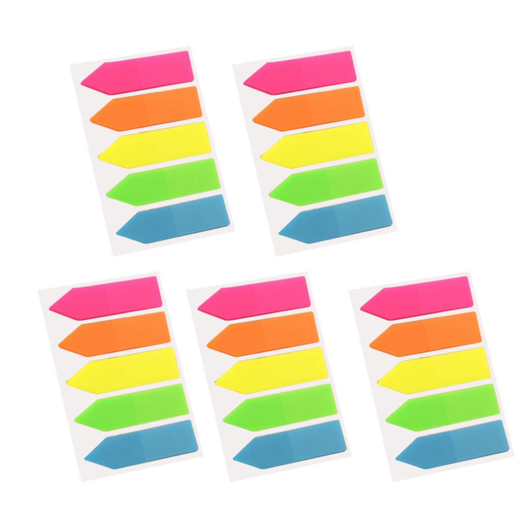 Fluorescent Index Tabs Colorful Adhesive Memo Sticky Note Label Arrow Shape