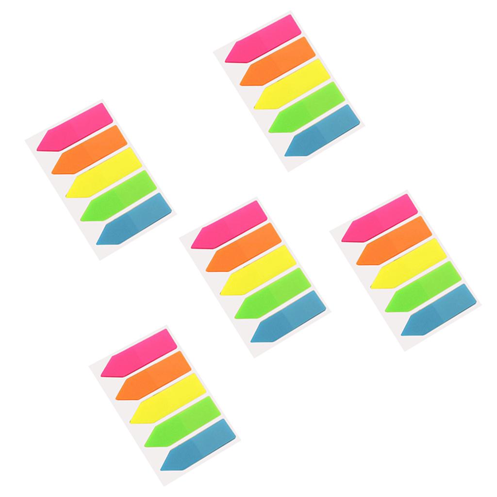 Fluorescent Index Tabs Colorful Adhesive Memo Sticky Note Label Arrow Shape