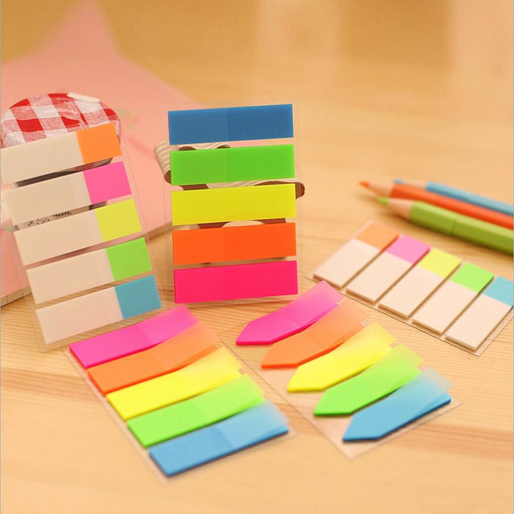 Fluorescent Index Tabs Colorful Adhesive Memo Sticky Note Label Arrow Shape
